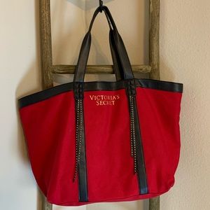 VICTORIA’S SECRET Red Studded Tassel Tote